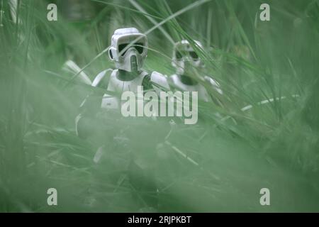 Eine Star Wars Stormtrooper Schneetrooper-Action-Figur, die einen kaiserlichen Offizier aus der ursprünglichen Trilogie darstellt Stockfoto
