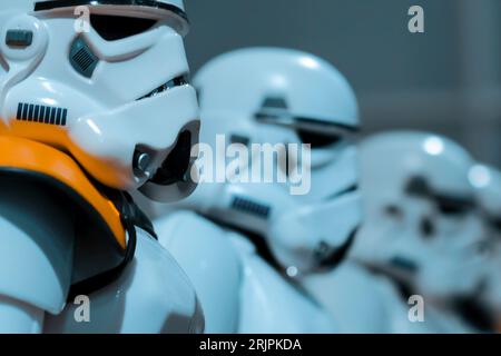 Eine Star Wars Stormtrooper Schneetrooper-Action-Figur, die einen kaiserlichen Offizier aus der ursprünglichen Trilogie darstellt Stockfoto