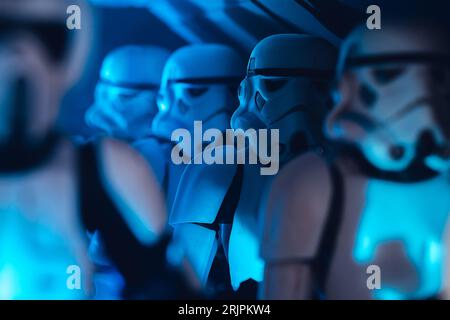 Eine Star Wars Stormtrooper Schneetrooper-Action-Figur, die einen kaiserlichen Offizier aus der ursprünglichen Trilogie darstellt Stockfoto