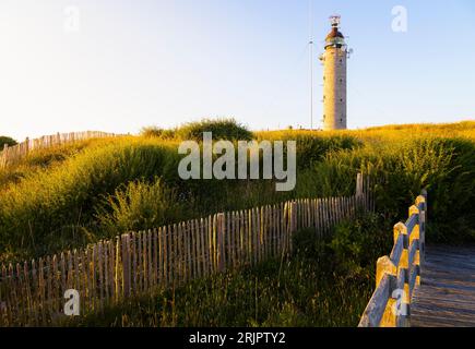 Sonnenuntergang am Cap Gris Nez, Audinghen, Boulogne sur Mer, Calais, Cote d'Opale, Haute France, Frankreich, Westeuropa Stockfoto