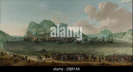 Die Niederlage der Spanier bei Gibraltar durch eine niederländische Flotte unter dem Kommando von Admiral Jacob van Heemskerck am 25. April 1607 1617 durch Adam Willaerts Stockfoto