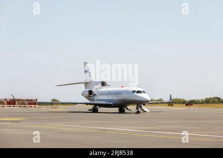 Dassault Falcon 7X at Biarritz Airport, France Stock Photo