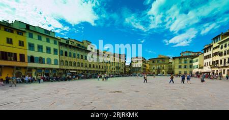 Florence - Piazza di Santa Croce in Florence. On the lively Piazza di Santa Croce in Florence Stock Photo