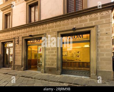 Grom einer der besten Eisdielen in Centro Florence, Toskana, Italien Stockfoto