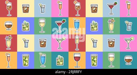 Vektor-Illustration Alkoholsymbole.Alkoholmuster Stock Vektor