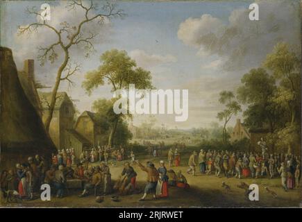 Village Scene 1637 von Joost Cornelisz Droochsloot Stockfoto