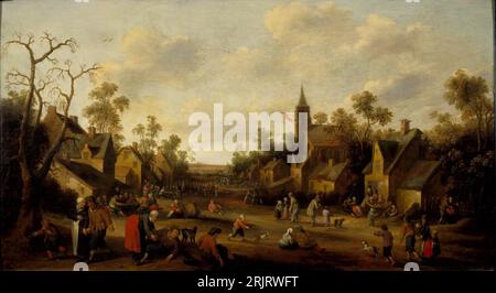 Village Scene 1652 von Joost Cornelisz Droochsloot Stockfoto