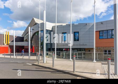 Eintritt zum Gateshead International Stadium, Neilson Road, Gateshead, Tyne and Wear, England, Vereinigtes Königreich Stockfoto