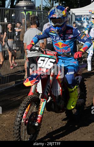 Arnhem, Niederlande. August 2023. ARNHEM, NIEDERLANDE - 20. AUGUST: Simon Laengenfelder GER GASGAS Red Bull GASGAS Factory Racing während der MXGP-Weltmeisterschaft im Motorportpark Gelderland Midden am 20. August 2023 in Arnhem, Niederlande (Foto: Kees Kuijt/Orange Pictures) Credit: Orange Pics BV/Alamy Live News Stockfoto