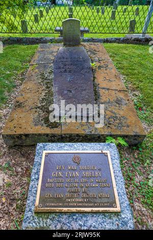 Bristol, Virginia, USA - August 9, 2023:  Historic Cemetery where Bristol's founding fathers are buried Stock Photo