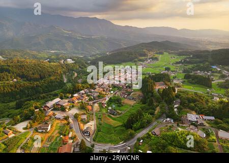 Magome, Japan im Kiso-Tal im Sommer entlang des Nakasendo Trail. Stockfoto