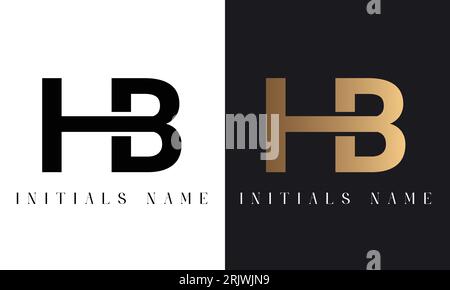 Luxury HB oder BH ursprüngliches Monogramm Text Letter Logo-Design Stock Vektor