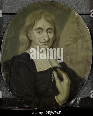 Porträt von Balthasar Bekker, Pfarrer und Mann der Briefe in Amsterdam zwischen 1700 und 1732 von Arnoud van Halen Stockfoto