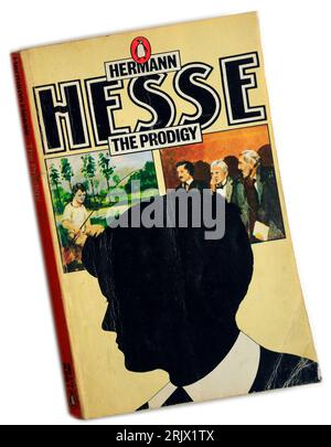 Herman Hesse - The Prodigy - getragener Buchumschlag. Studio eingerichtet. Stockfoto