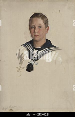 Portraitstudie August Wilhelm Prinz von Preußen. Studie zu dem Gemälde „Konfirmation des Kronprinzen Wilhelm und des Prinzen Heinrich“ 1898 von William Pape Stockfoto