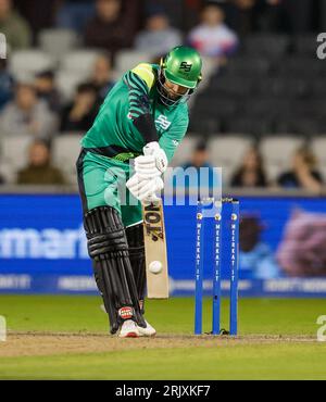 Manchester, Großbritannien. 23. August 2023; Old Trafford Cricket Ground, Manchester, England: The Hundred Mens Cricket, Manchester Originals versus Southern Brave; Devon Conway of Southern Brave Credit: Action Plus Sports Images/Alamy Live News Stockfoto