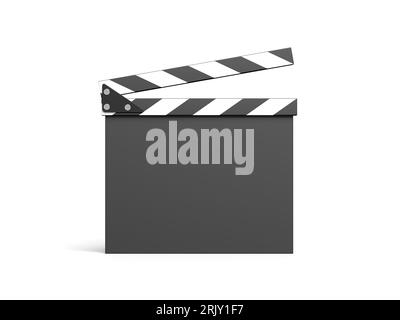 Blank clapperboard isolated on white background. 3d illustration. Stock Photo