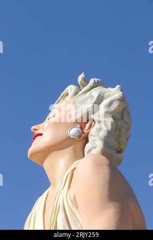 Skulpturenstatue von marilyn monroe Forever Marilyn Seward Johnson Palm Springs Kalifornien Kontroverse sexistische CREMA Prozess Umzug Bezirksgericht Stockfoto