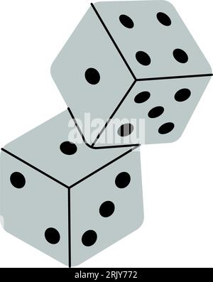 Zwei Würfel. Würfelwürfel, Casino-Spiel. Vektorillustration. Stock Vektor