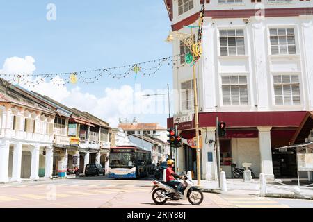 Penang, Malaysia - 6. Juli 2023 : Georgetown Old Town Street Stockfoto