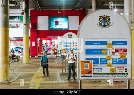 Penang, Malaysia - 6. Juli 2023 : Georgetown Komtar Bus Terminal Stockfoto