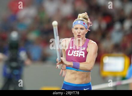 Budapest, Ungarn. August 2023. Athletics: World Championships, Pole Vault, Final, Women, im National Athletics Center. Sandi Morris (USA) in Aktion. Quelle: Marcus Brandt/dpa/Alamy Live News Stockfoto