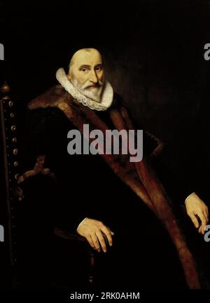 Portrait of Cornelis Pietersz Hooft (1546-1626) 1622 by Cornelis van der Voort Stock Photo