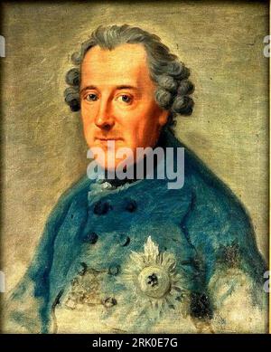 Portrait of Frederick II of Prussia 1763 by Johann Georg Ziesenis Stock Photo