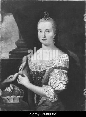 Bildnis der Kurfürstin Elisabeth Auguste von Pfalz-Bayern (Kopie nach) circa 1753 by Johann Georg Ziesenis Stock Photo