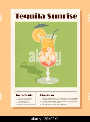 Cocktail-Rezept-Vektor-Banner Stock Vektor
