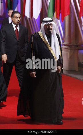 König Abdullah ibn Abd al-Aziz (Saudi-Arabien/Premierminister) anlässlich eines Dinners zum G20 Gipfel in London - PUBLICATIONxNOTxINxCHN   King Abdullah Ibn Abd Al Aziz Saudi Arabia Prime Minister during a Dinners to G20 Summit in London PUBLICATIONxNOTxINxCHN Stock Photo