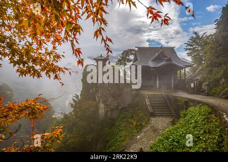 Yamadera Mountain Temple in Yamagata, Japan during autumn season. Stock Photo