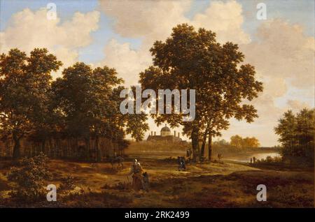 Het Haagse Bos met gezicht op Paleis Huis ten Bosch before 1670 by Joris van der Haagen Stock Photo