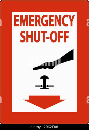 Not-aus-Schalter für Brand- und Notzeichen Stock Vektor