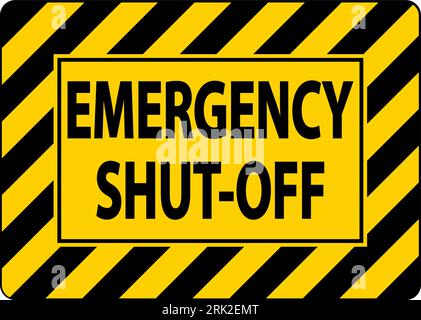 Warnschild Für Elektrische Betriebsmittel, Notabschaltung Stock Vektor