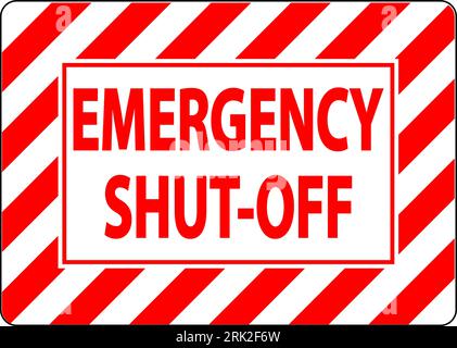 Warnschild Für Elektrische Betriebsmittel, Notabschaltung Stock Vektor