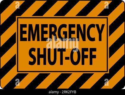 Warnschild Für Elektrische Betriebsmittel, Notabschaltung Stock Vektor