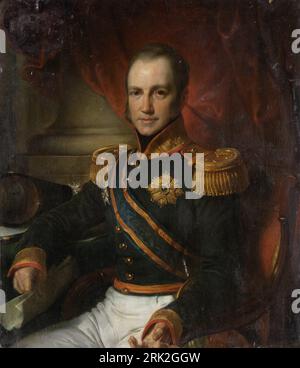 Portrait of Godart Alexander Gerard Philip, Baron van der Capellen, Governor-General of the Dutch East Indies between 1816 and 1857 by Cornelis Kruseman Stock Photo