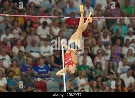 Budapest, Hungary. 23rd Aug, 2023. Athletics: World Championships, Pole Vault, Final, Women, at the National Athletics Center. Angelica Moser from Switzerland in action. Credit: Marcus Brandt/dpa/Alamy Live News Stock Photo