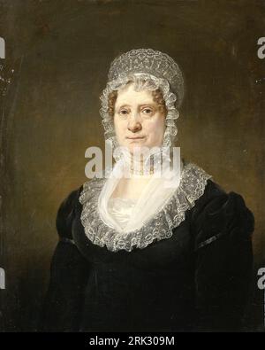 Porträt von Sara de Haan, Witwe des Amsterdamer Underwriters Cornelis Hartsen zwischen 1820 und 1832 von Jan Willem Pieneman Stockfoto