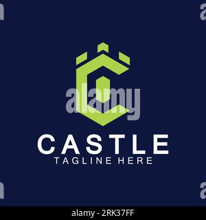 Design-Vorlage für das Logo „Buchstabe c Schloss“ Stock Vektor