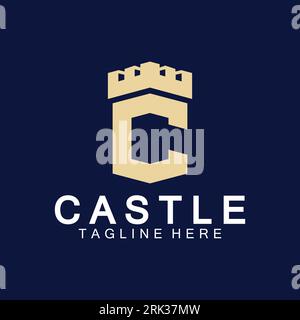 Design-Vorlage für das Logo „Buchstabe c Schloss“ Stock Vektor