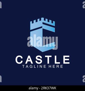 Design-Vorlage für das Logo „Buchstabe c Schloss“ Stock Vektor