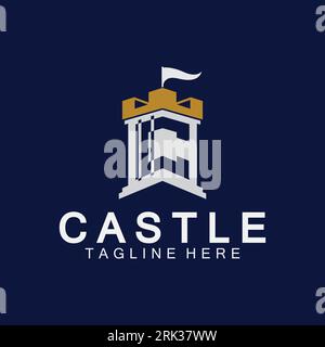 Design-Vorlage für das Logo „Buchstabe c Schloss“ Stock Vektor