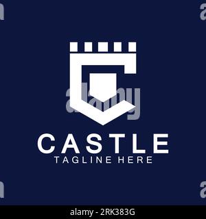 Design-Vorlage für das Logo „Buchstabe c Schloss“ Stock Vektor