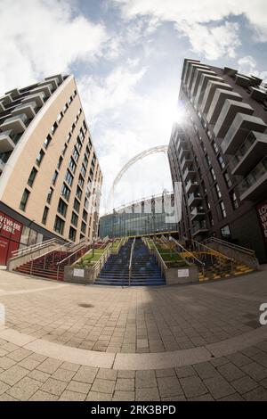 Wembley Stadium captured through a fish eye lens Stock Photo