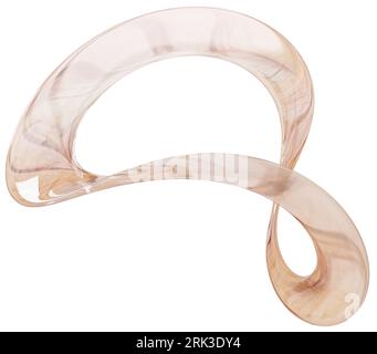 3D beige glass abstract shape illustration. Transparent design element 3D shape. Abstract background 3d rendering. Object with transparent background Stockfoto