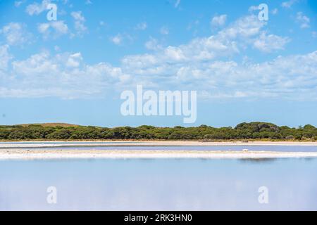 Salzseen auf Rottnest Island, Western Australia. Stockfoto