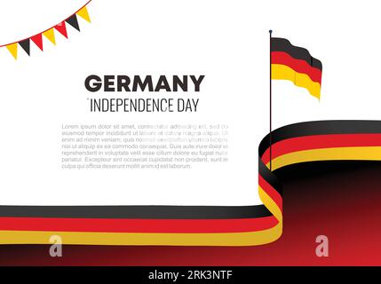 Hintergrund des deutschen Unabhängigkeitstages mit deutscher Flagge für die Nationalfeierlichkeiten am 3. Oktober. Stock Vektor