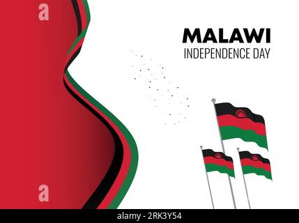 Malawi Independence Day Hintergrund Nationalfeier am 6. Juli. Stock Vektor